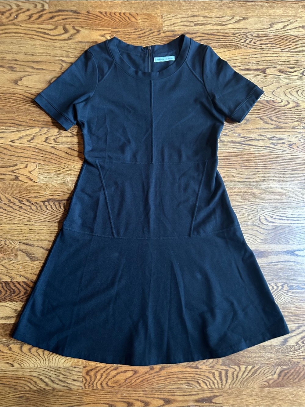 Athleta Black Athleisure Fit & Flare Dress Medium | Sporty Chic - Picture 3 of 6